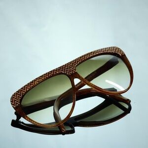 Vintage Laura Biagotti Sunglasses - Amber Herringbone